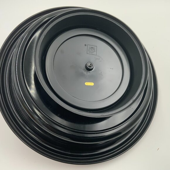 Vtg Republic of China Lazy Susan Lacquer Lidded Footed Serving Tray Fish Handle - Picture 2 of 12